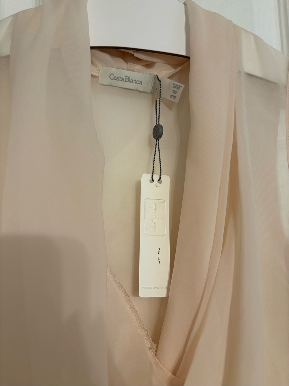 Costa Blanca Sheer Chiffon Robe in Soft Beige